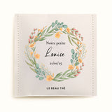 Sachet de thé personnalisé - Naissance couronne florale | Le Beau Thé