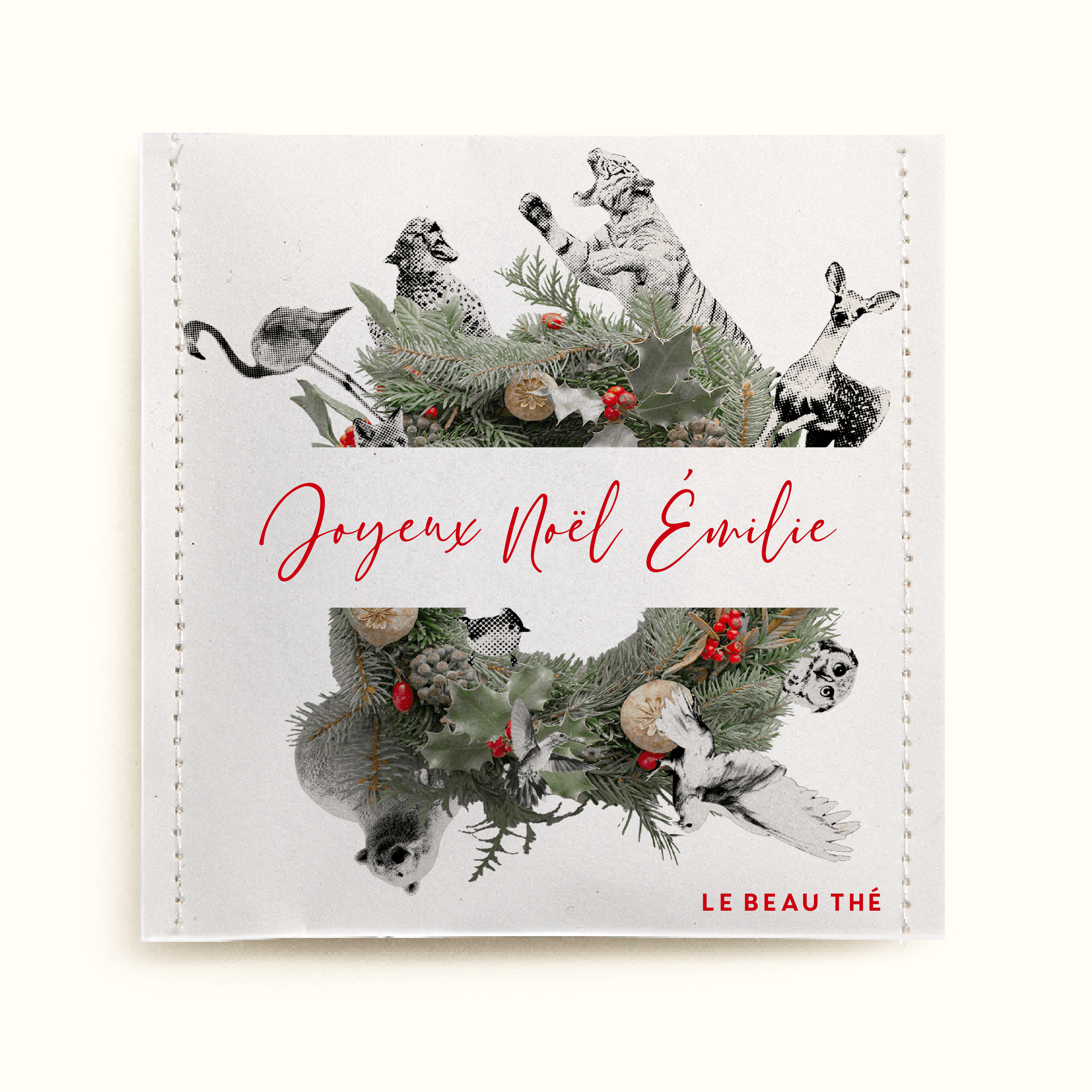 Sachet de thé personnalisé - Couronne de Noël | Le Beau Thé