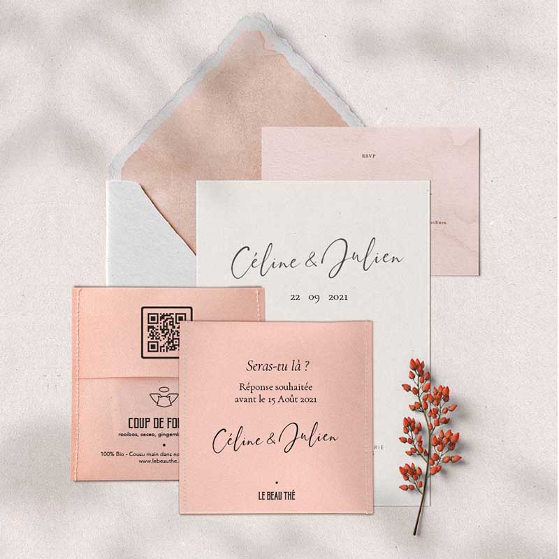 Sachets de thé sur mesure pour votre mariage