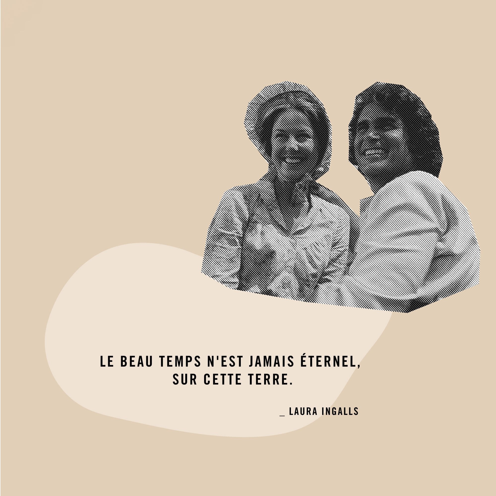 Sachet de thé personnalisé par Le Beau Thé pour un mariage champêtre avec une citation de Laura Ingalls, cadeau d’invité idéal
