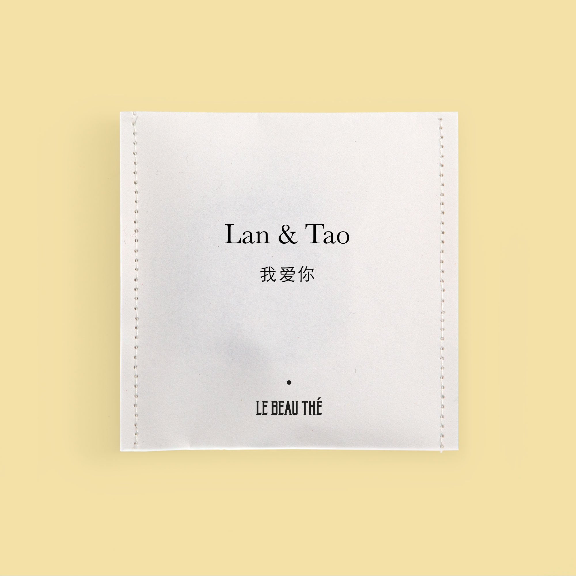Sachet de thé personnalisé par Le Beau Thé pour un mariage traditionnel chinois cadeau d’invité idéal