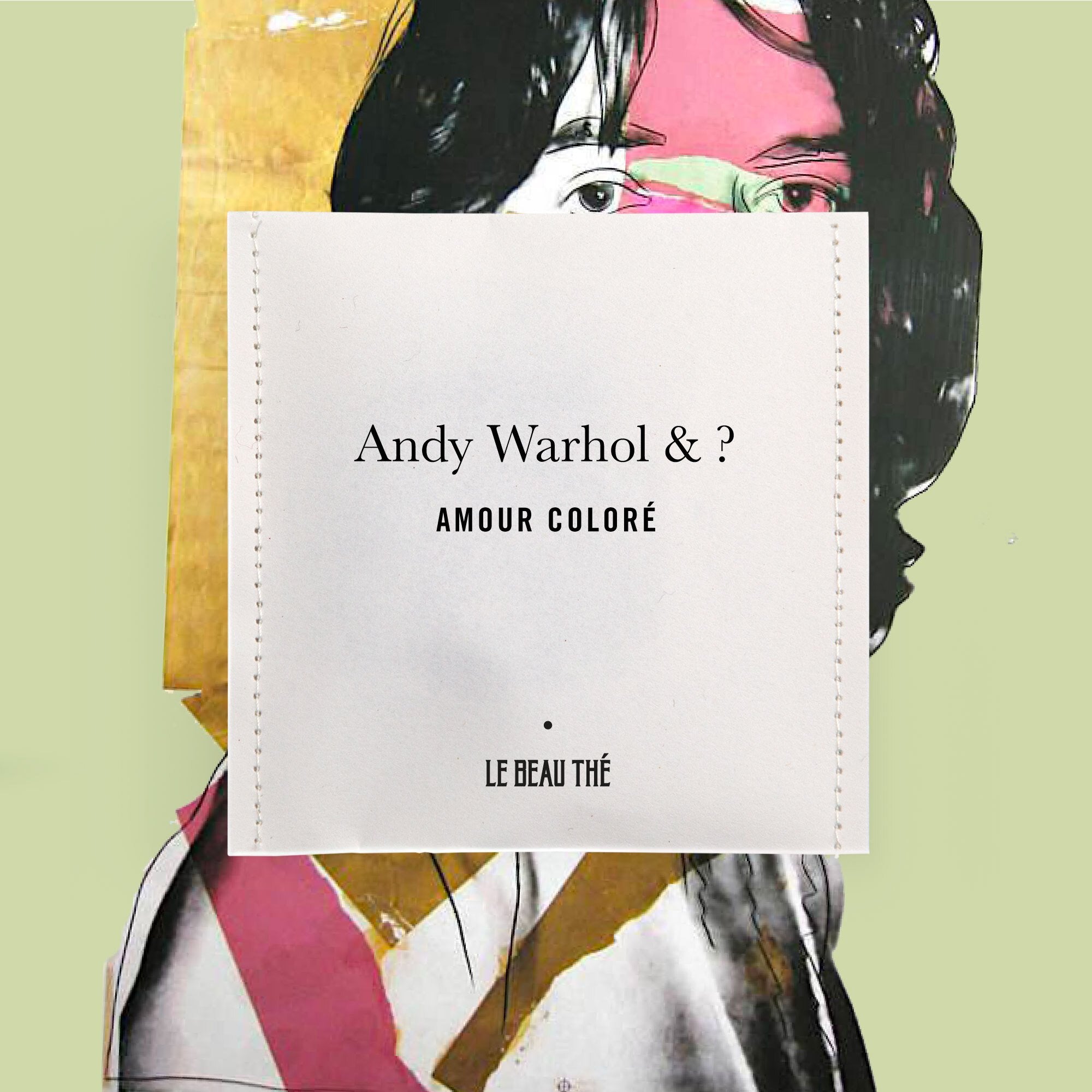 Sachet de thé personnalisé par Le Beau Thé pour un mariage design, graphique et coloré avec Andy Warhol, cadeau d’invité idéal