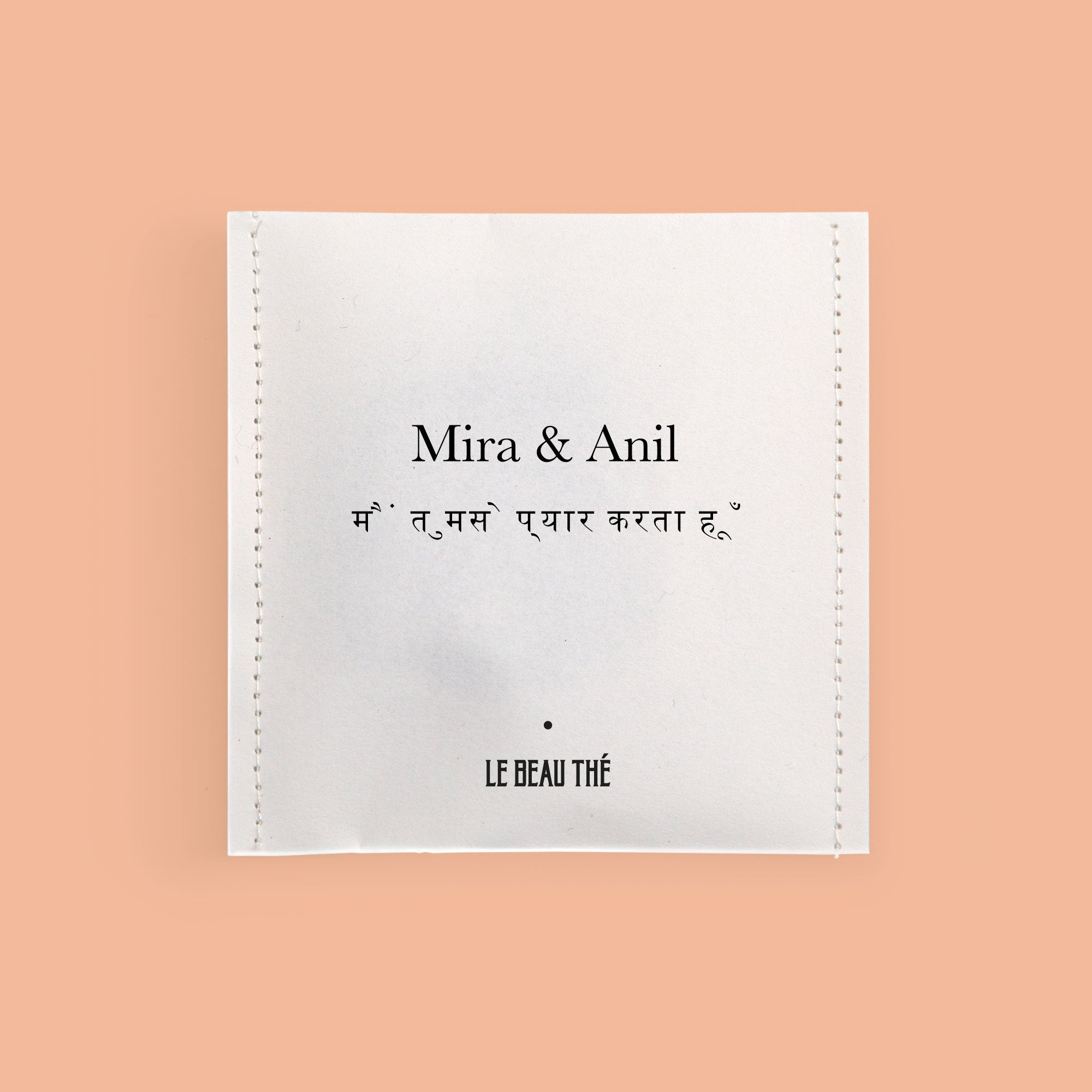 Sachet de thé personnalisé par Le Beau Thé pour un mariage indien traditionnel cadeau d’invité idéal