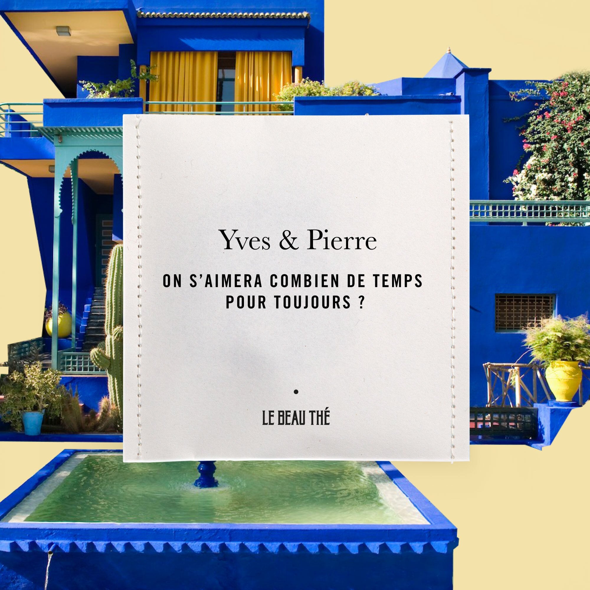 Sachet de thé personnalisé par Le Beau Thé pour cadeau d’invité d’un mariage LGBT gay et lesbien avec Yves Saint Laurent