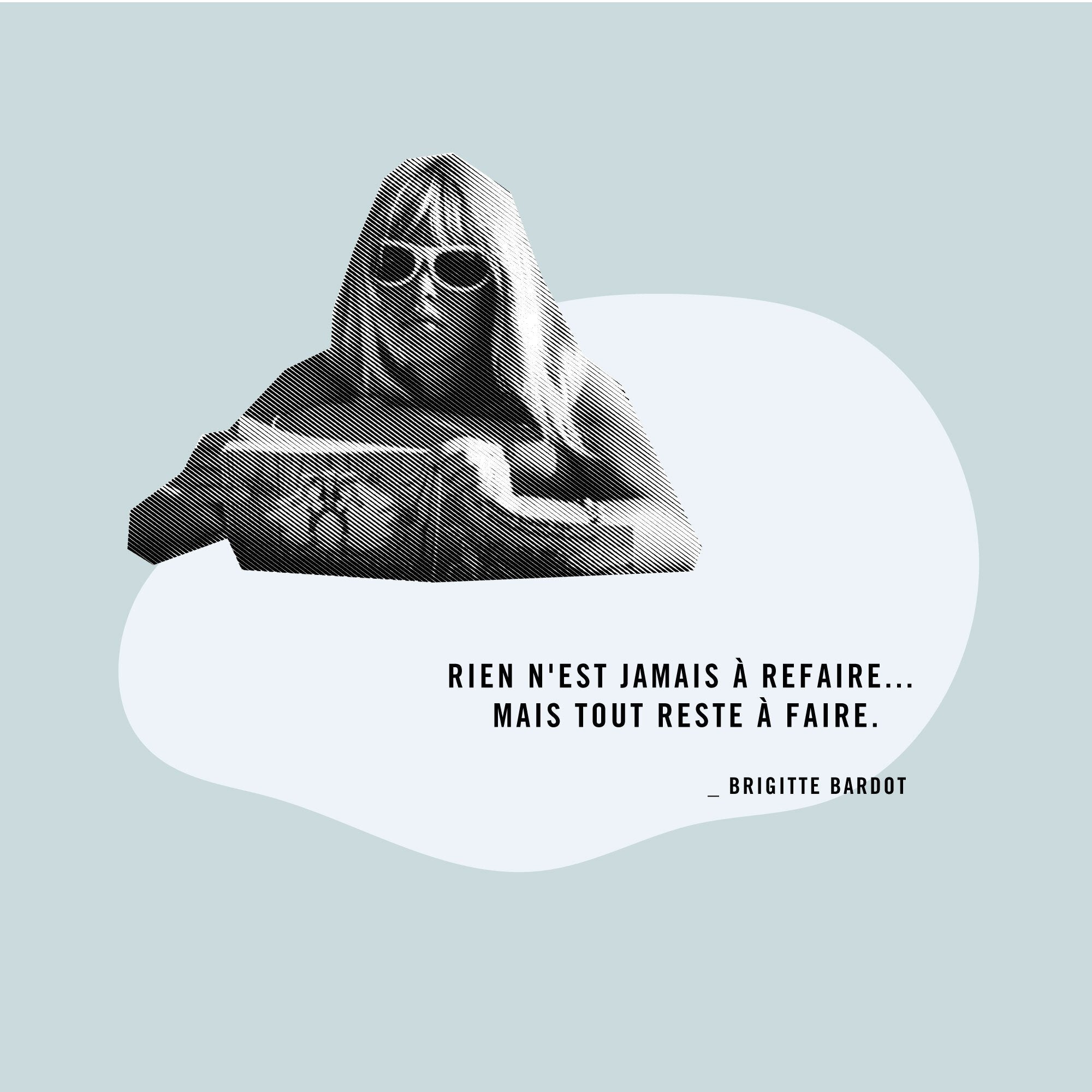 Sachet de thé personnalisé par Le Beau Thé pour un mariage plage avec une citation de Brigitte Bardot, cadeau d’invité idéal