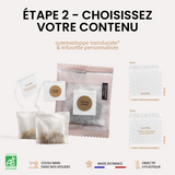 Calendrier de l'Avent personnalisé -  Infusette personnalisée avec surenveloppe transparente (Pro)