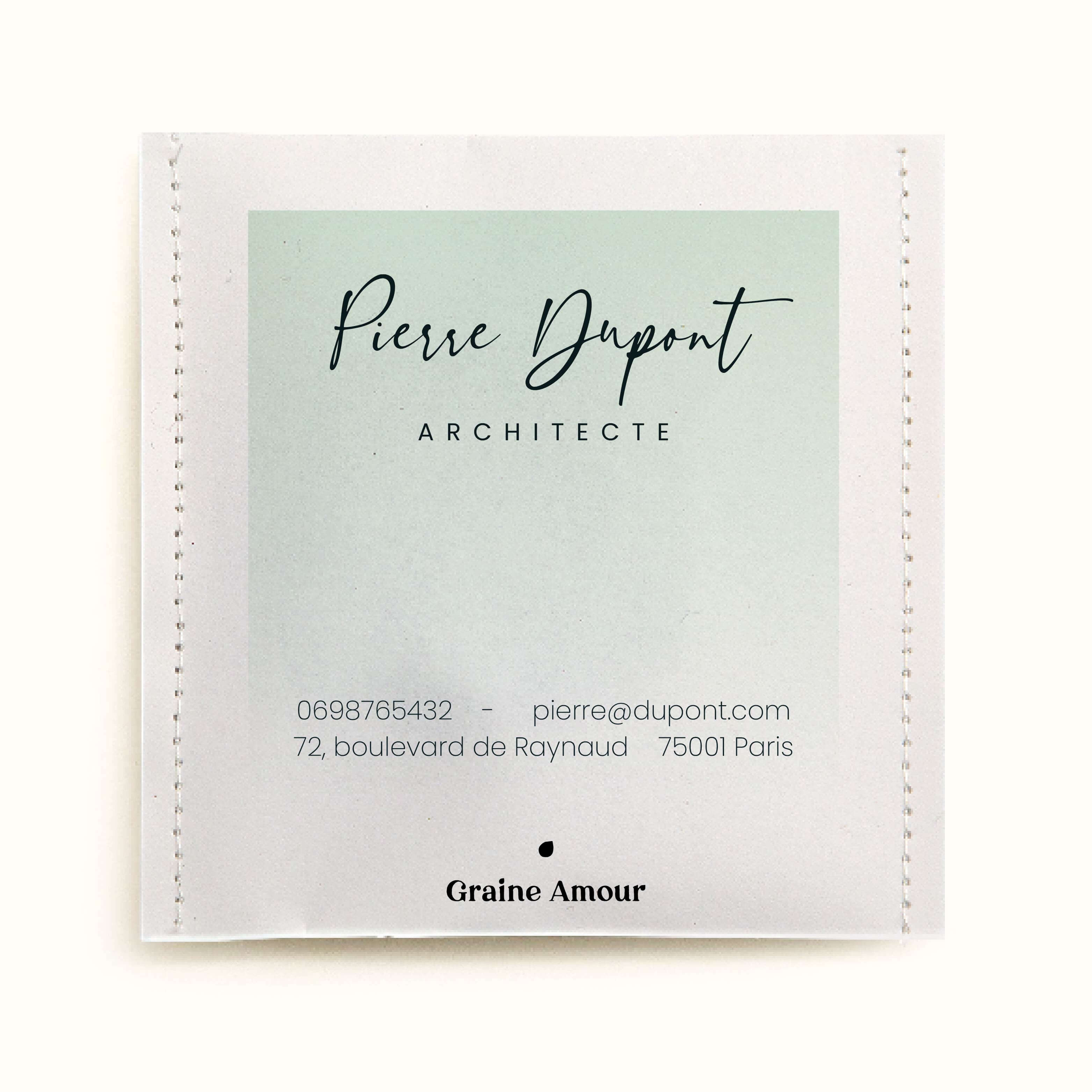 Sachet de graines à semer - Carte de visite traditionnelle | Sachet de graines personnalisé