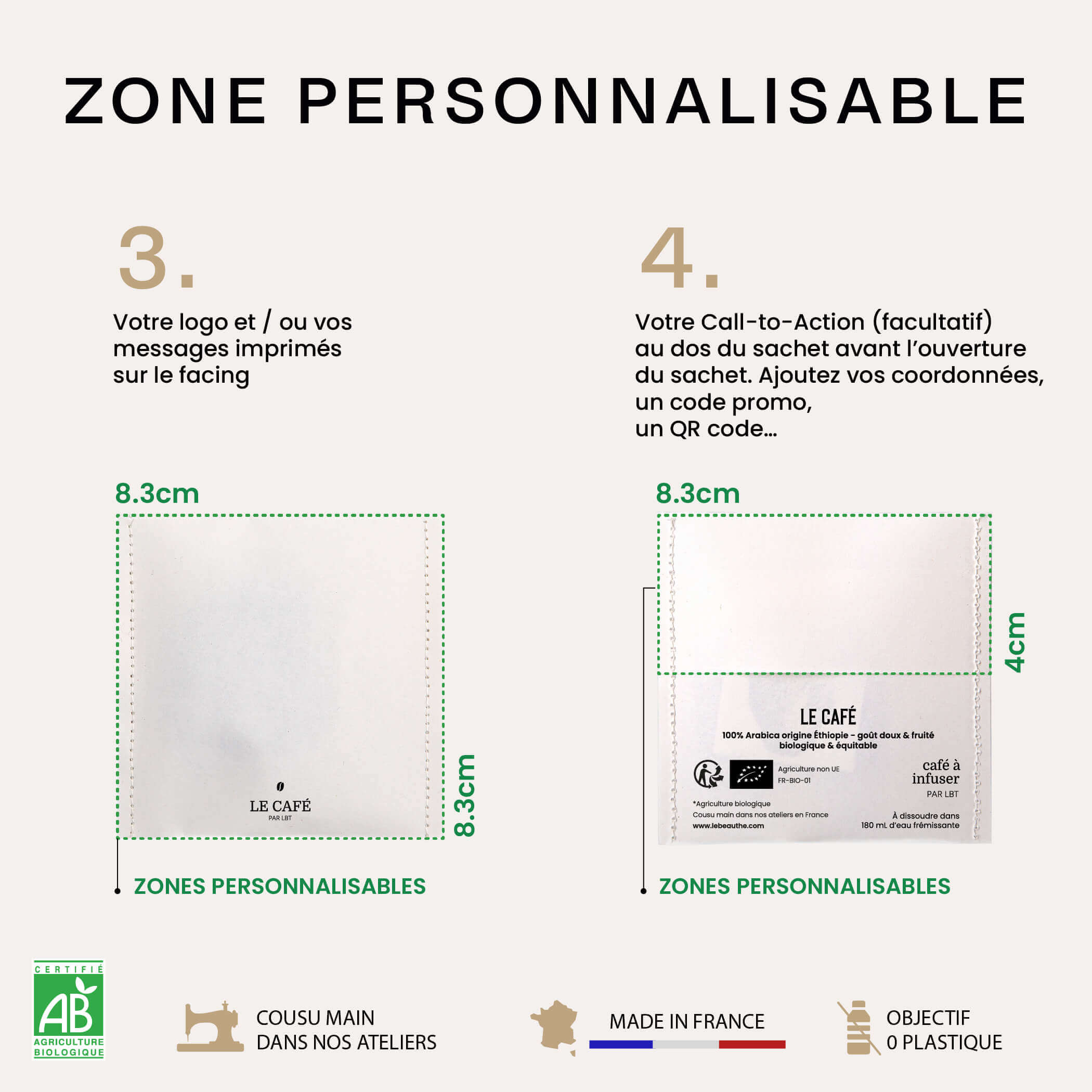Le sachet de café personnalisable PRO - Impression QUADRI