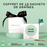 La boîte de 15 sachets de graines à semer personnalisés (Pro)