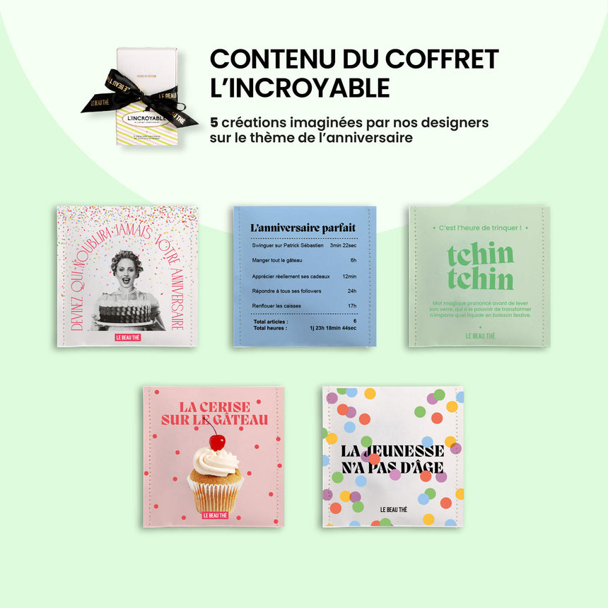 Carte de visite colorée | Sachet de thé personnalisé