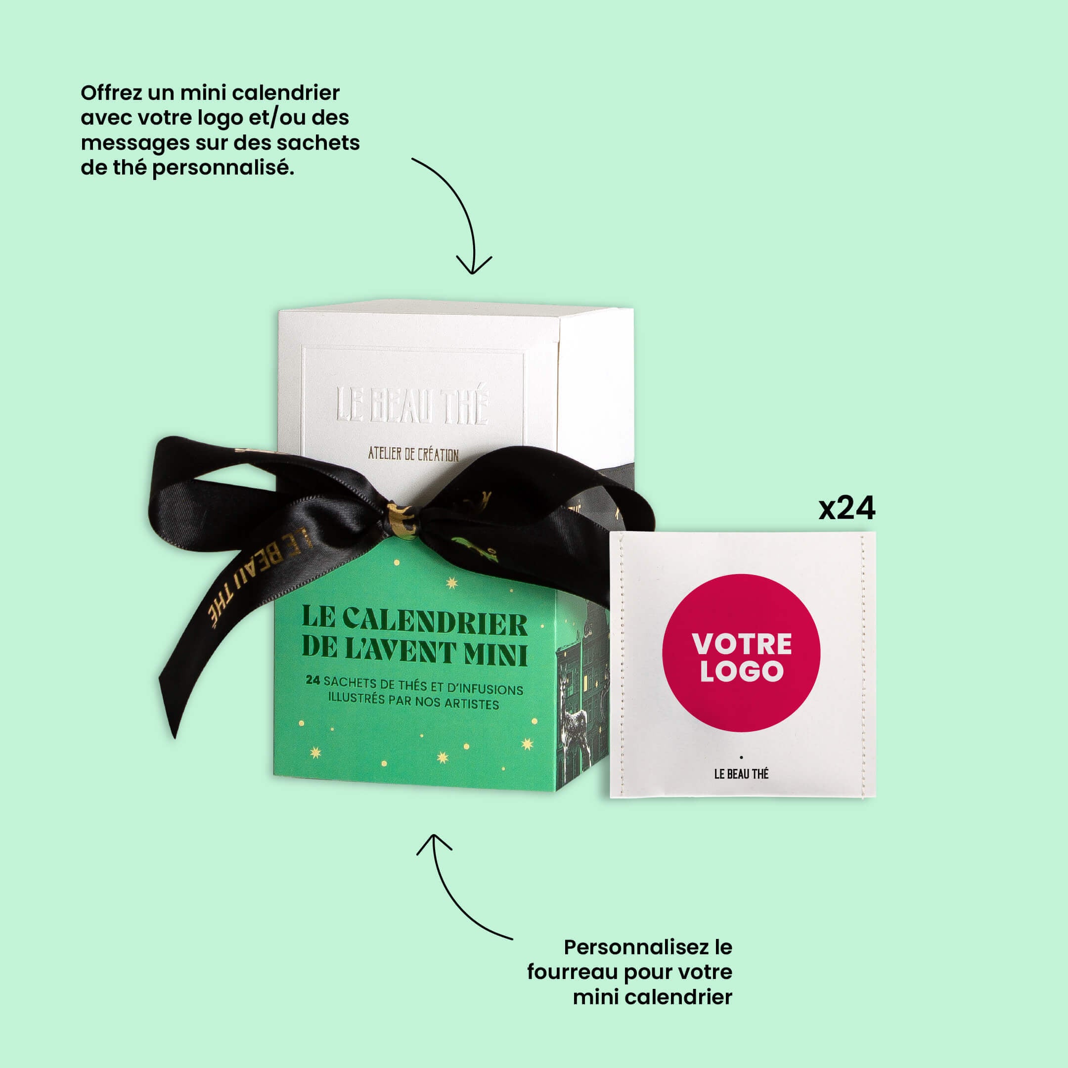 Le calendrier de l'Avent mini - 24 sachets de thé personnalisés (Pro)