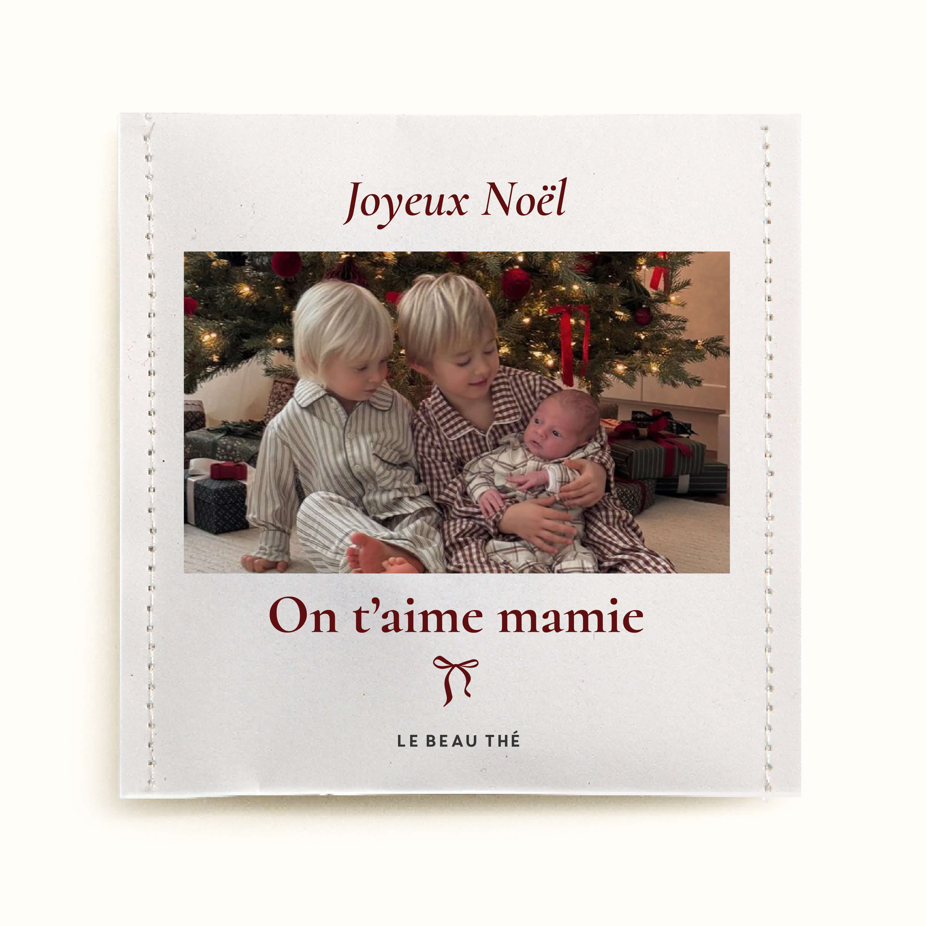 Sachet de thé personnalisé - Photo noeud | Le Beau Thé