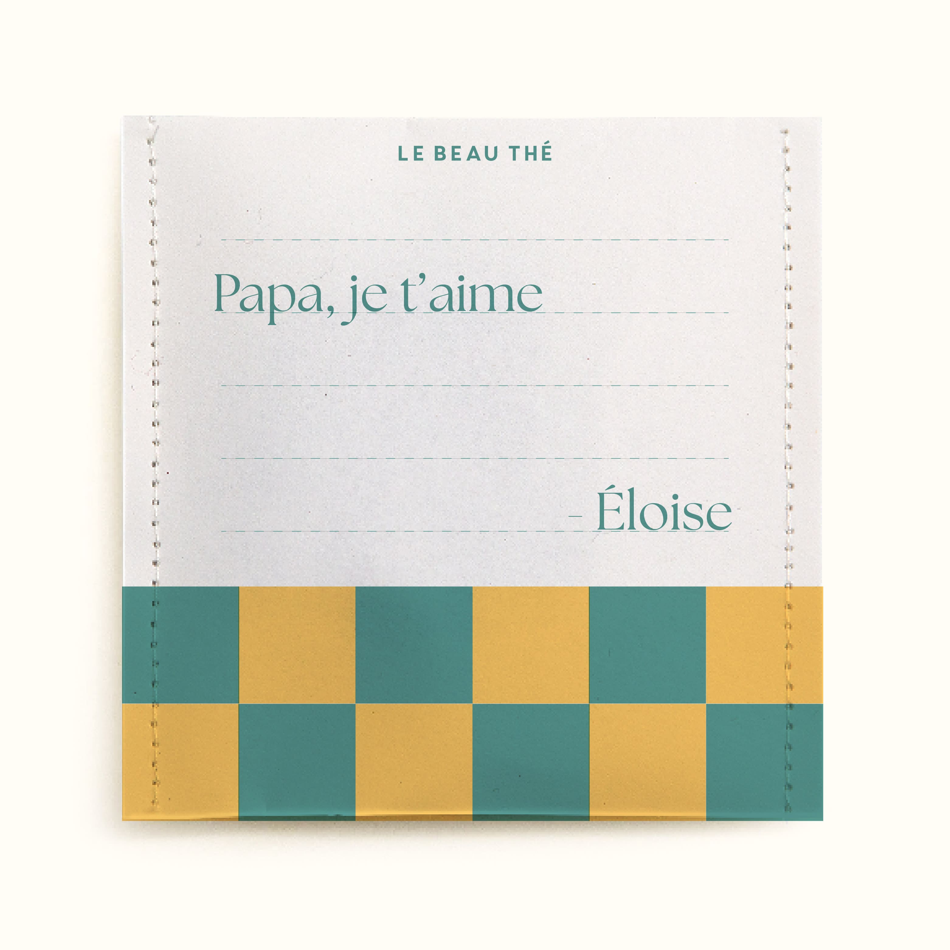 Sachet de thé personnalisé -  Papa carreau | Le Beau Thé