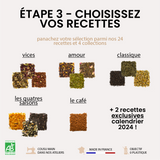 Calendrier de l'Avent personnalisé -  Infusette personnalisée avec surenveloppe transparente (Pro)
