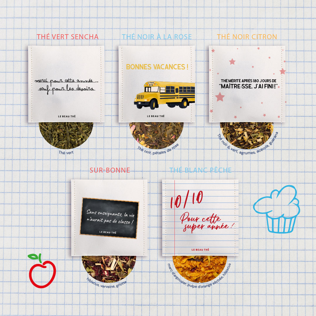 Coffret de thé merci maître-sse | Le Beau Thé : sachet de thé personnalisé