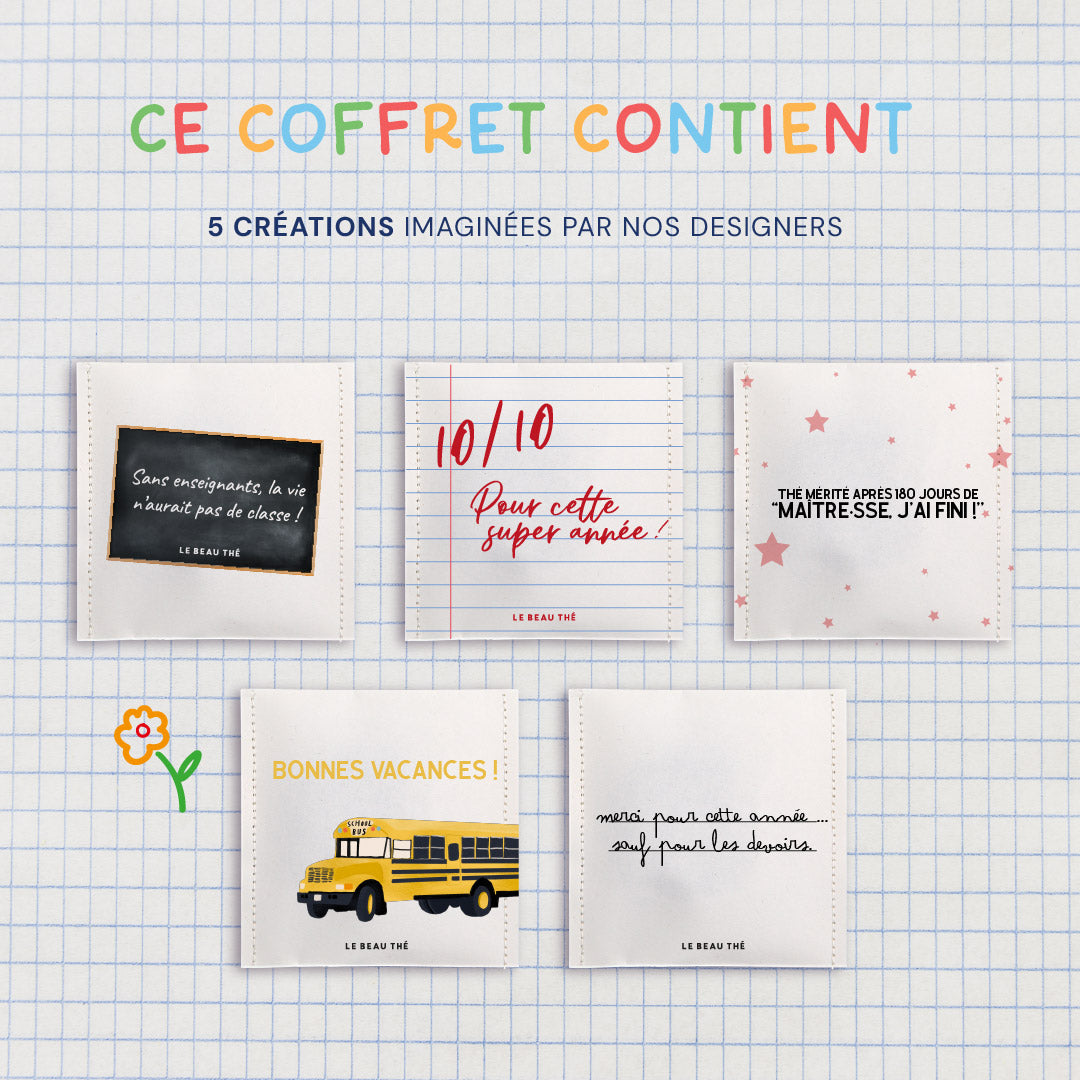 Coffret de thé merci maître-sse | Le Beau Thé : sachet de thé personnalisé