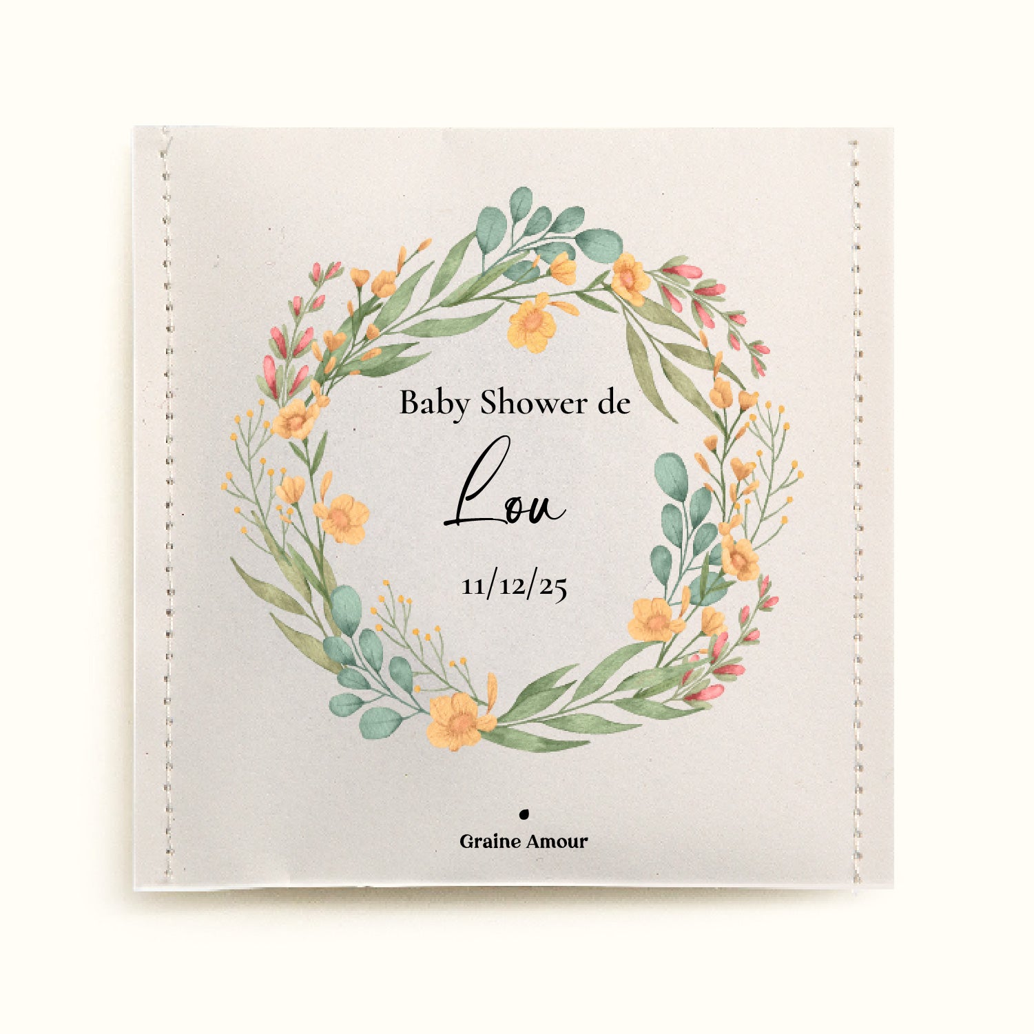 Sachet de graines à semer - Baby Shower Couronne florale | Le Beau Thé