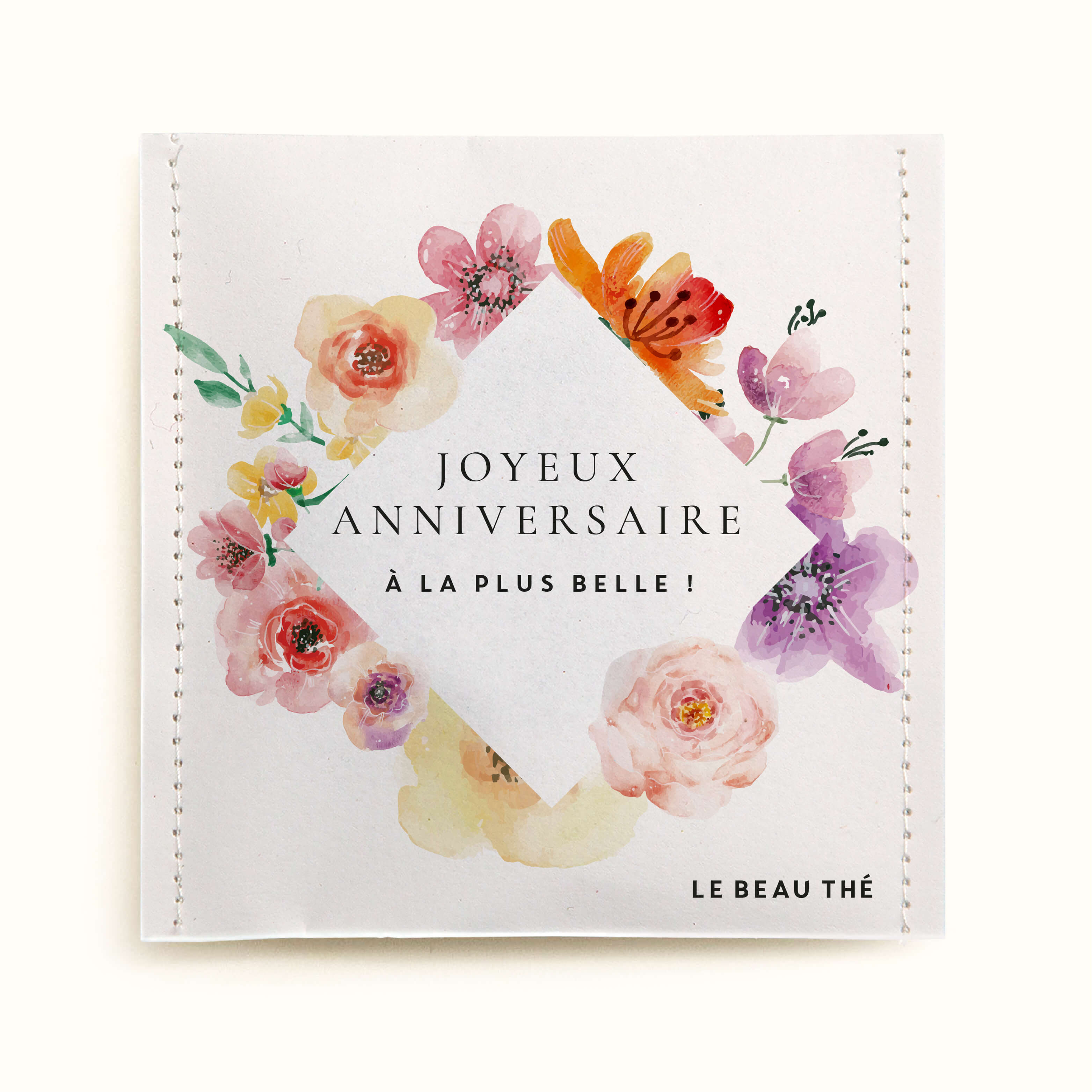 Sachet de thé personnalisés - Anniversaire aquarelle | Le Beau Thé