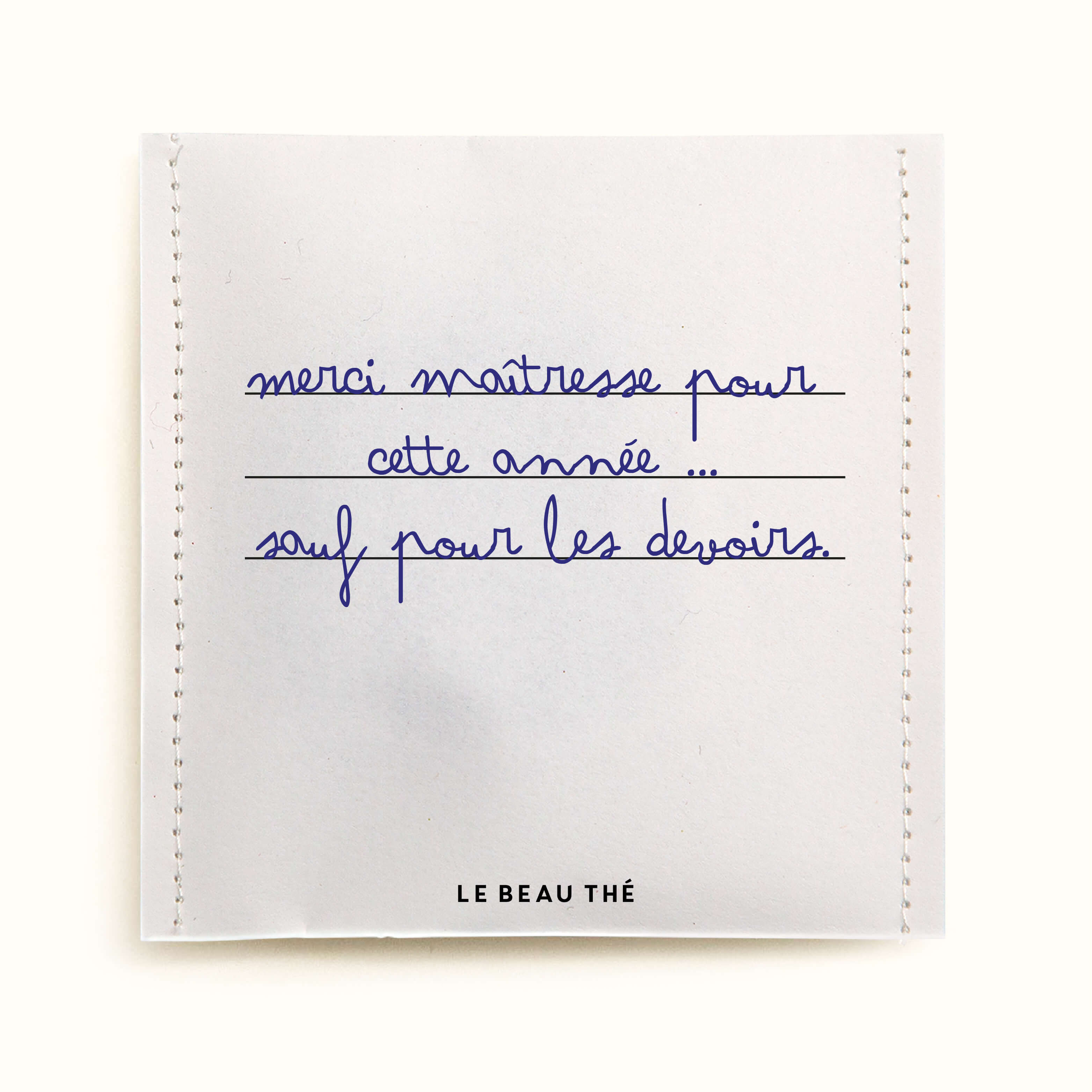 Sachet de thé personnalisé - cahier d'école | Le Beau Thé