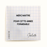Sachet de thé personnalisé - Merci maître carreaux de cahier | Le Beau Thé