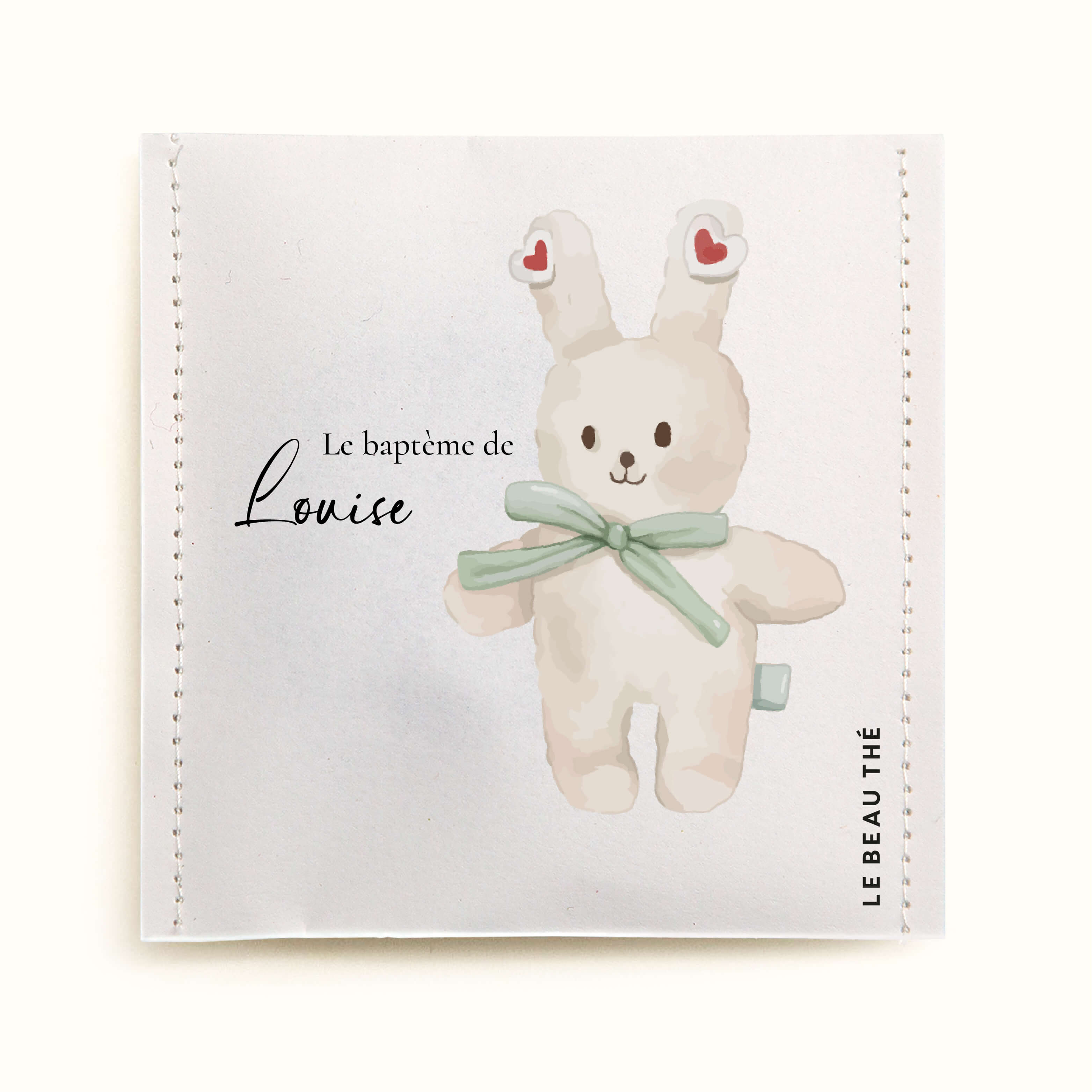 Sachet de thé personnalisé - Naissance peluche lapin | Le Beau Thé