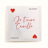 Sachet de thé personnalisé - coeur piqué à la Saint-Valentin | Le Beau Thé