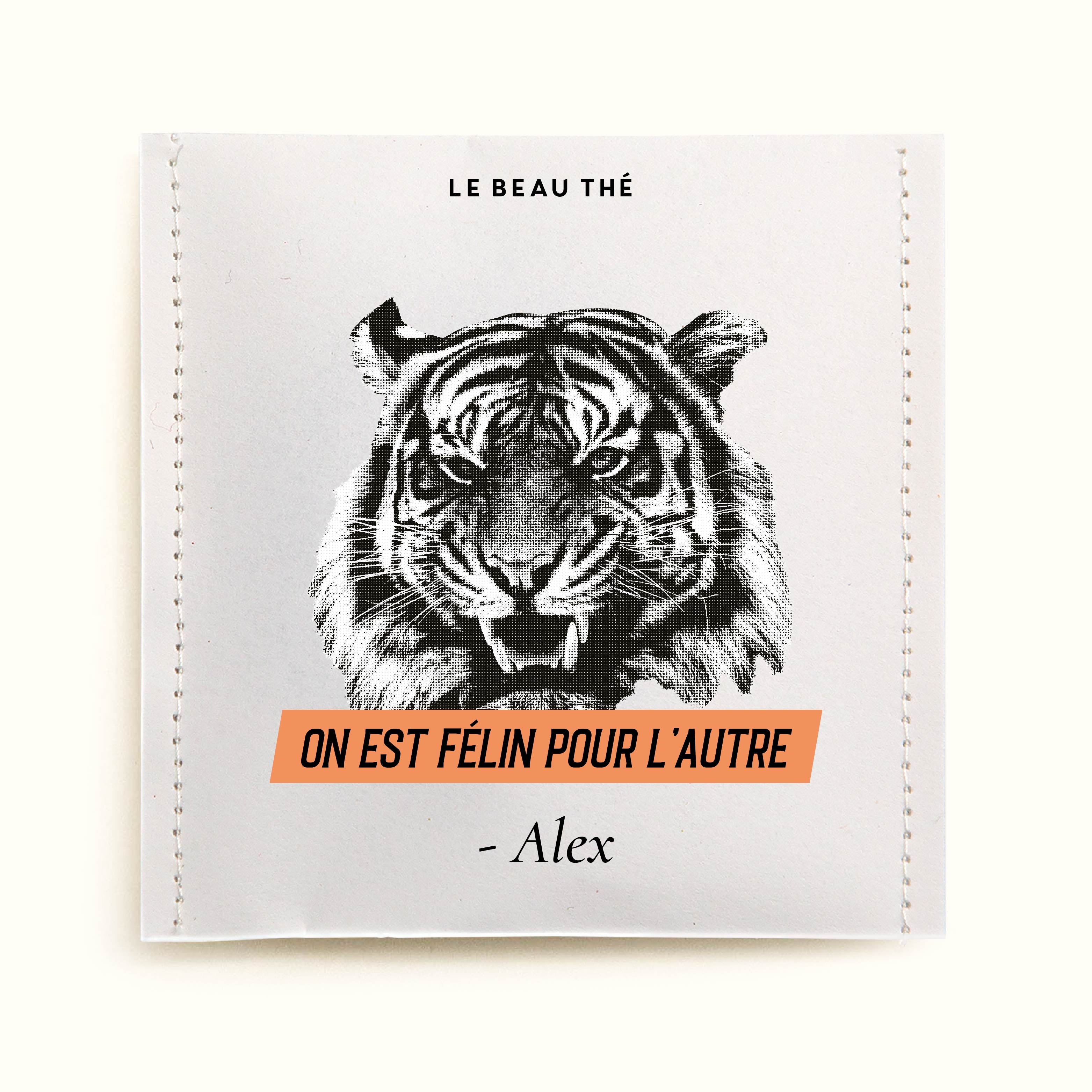 Sachet de thé personnalisé - Un félin de Saint-Valentin | Le Beau Thé