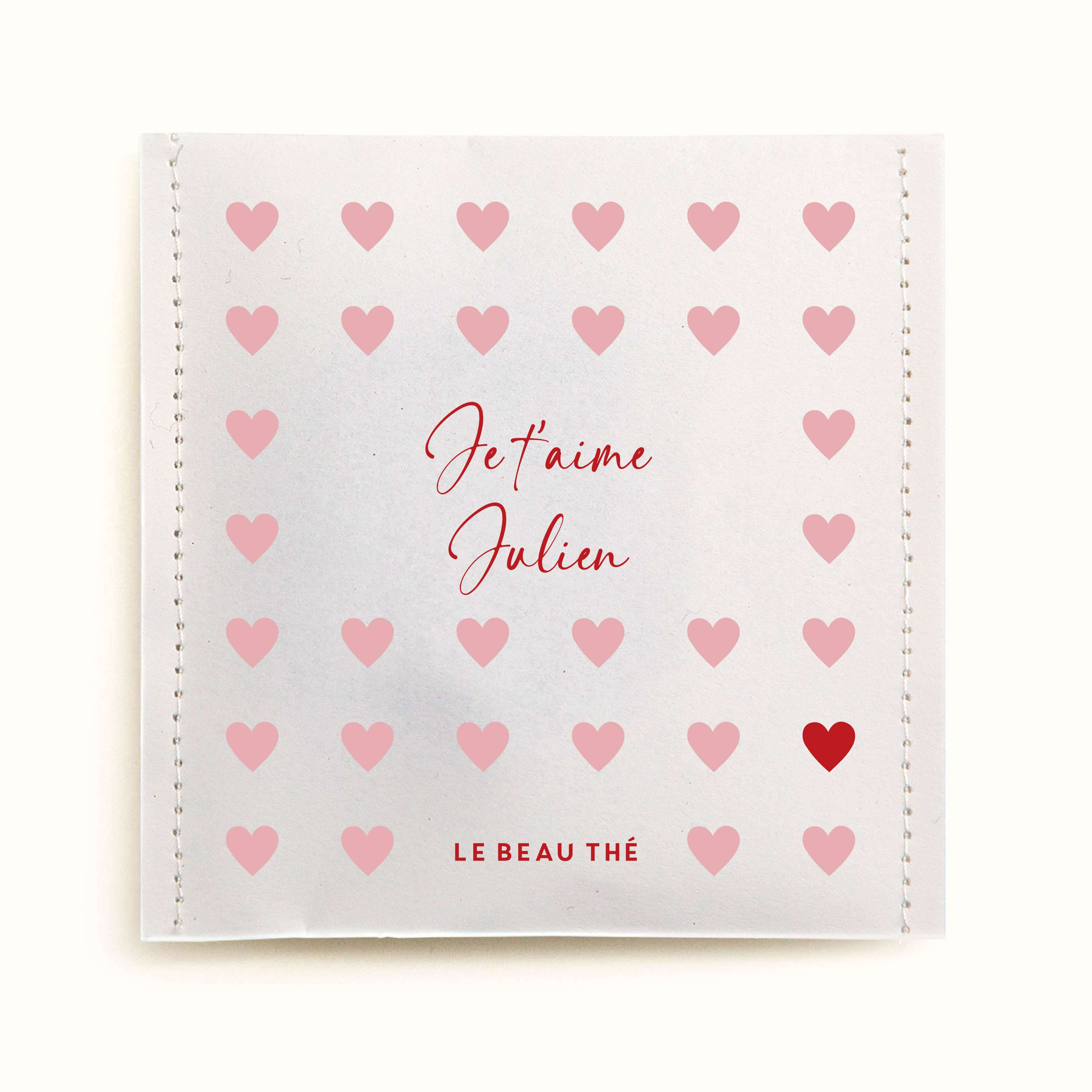 Sachet de thé personnalisé - un plein de coeurs pour la Saint-Valentin | Le Beau Thé