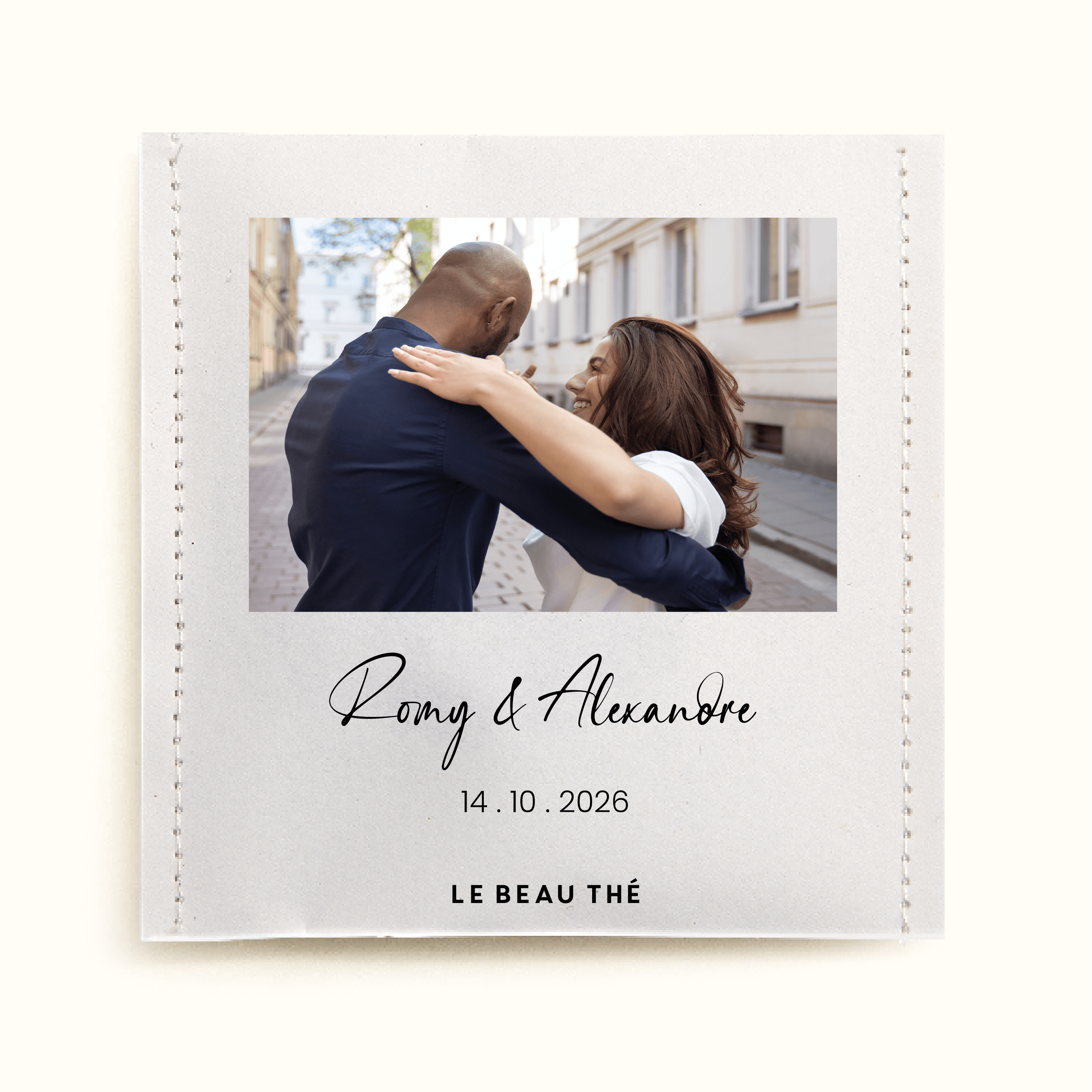 Sachet de thé sur mesure pour votre mariage avec votre photo 📸 | Le Beau Thé