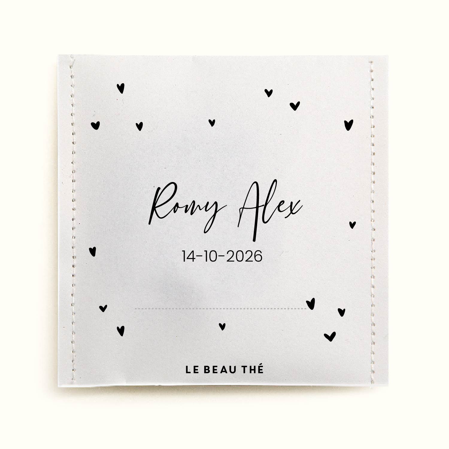 Sachet de thé - Marque-place cœurs | Sachet de thé personnalisé