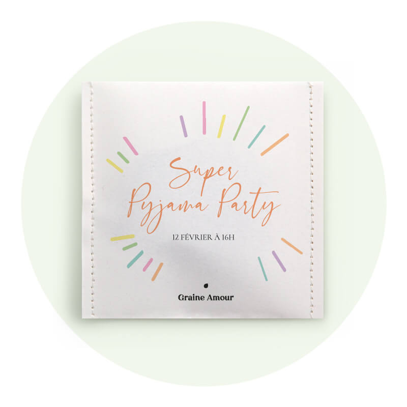 Anniversaire carton d'invitation surprise | Sachet de graines personnalisé