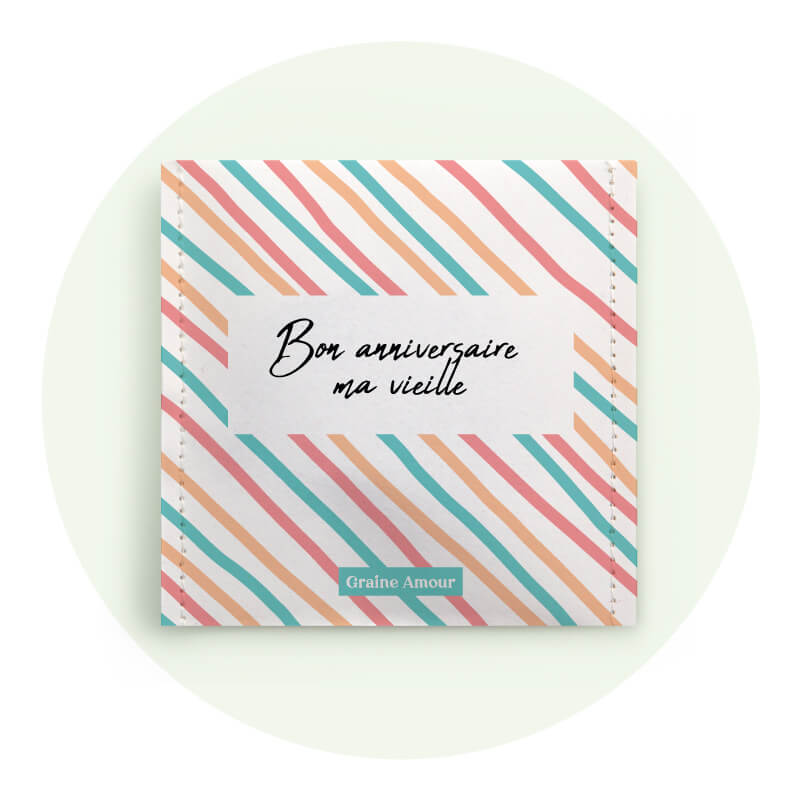 Anniversaire ruban de couleur | Sachet de graines personnalisé