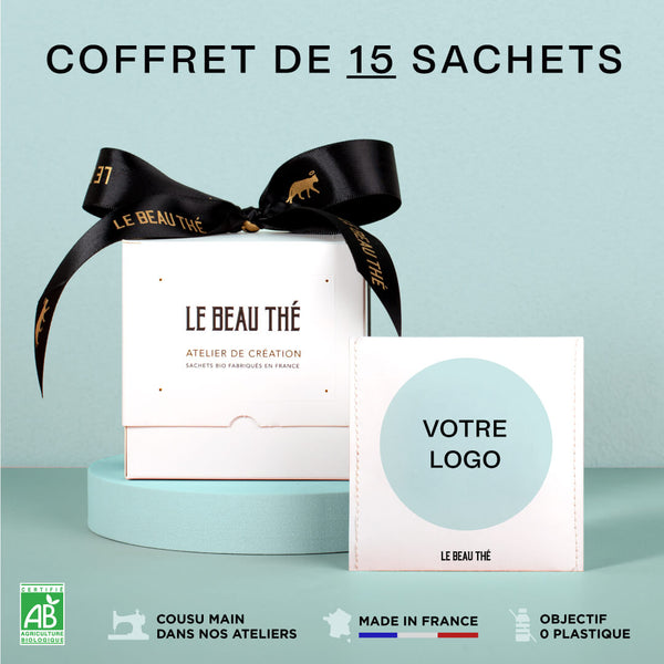 Boîte plate de 3 sachets de thé personnalisés Le Beau Thé - Cadoétik