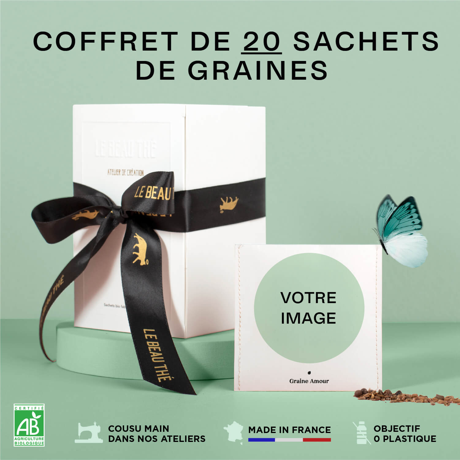 Le coffret de 20 sachets de graines à semer personnalisés (Pro)