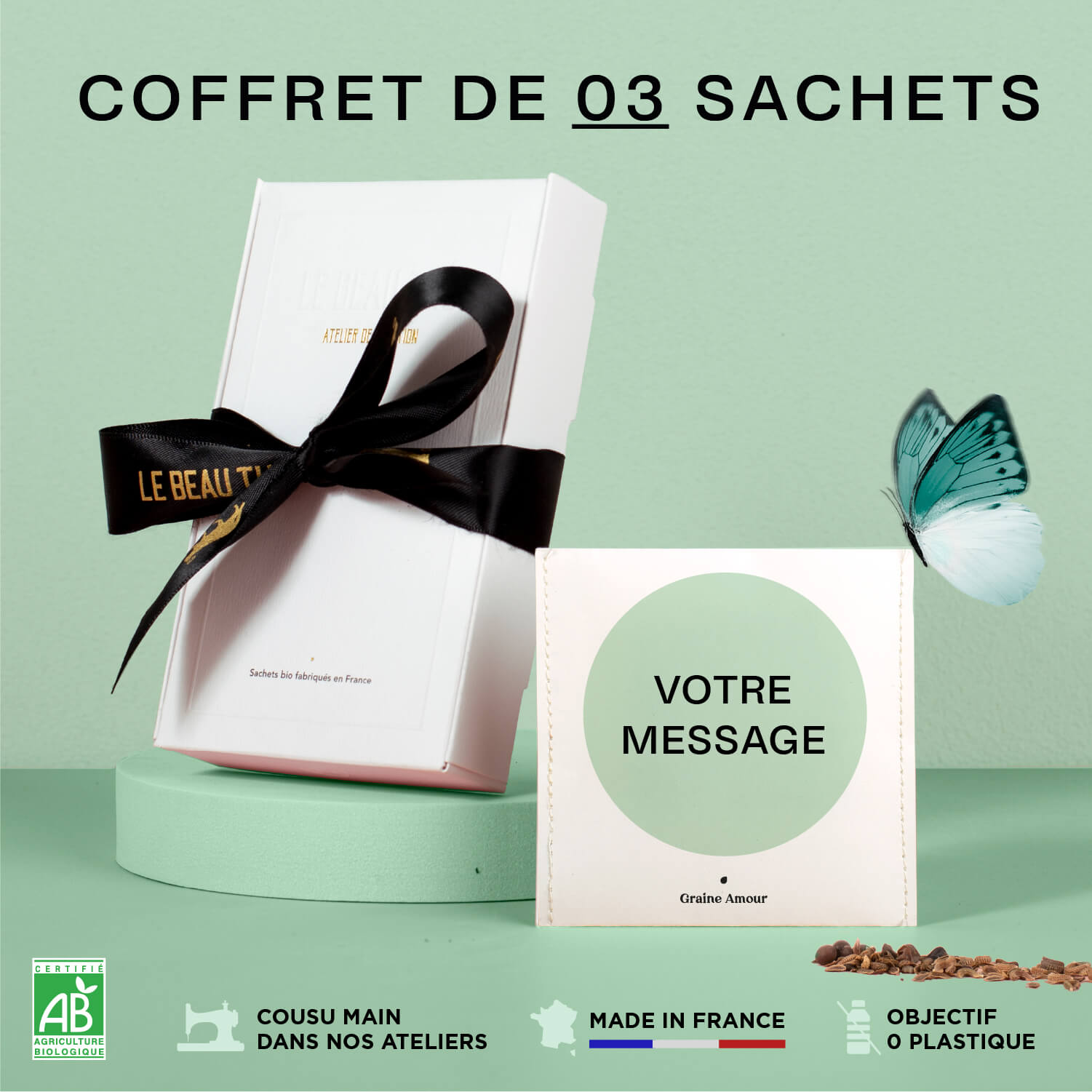 La boîte BAL de 3 sachets de graines à semer personnalisés (Pro)