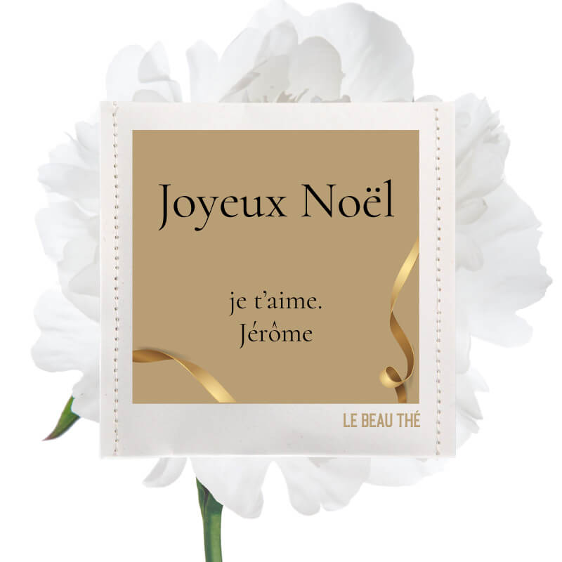 Joyeux noël ruban | Sachet de thé personnalisé