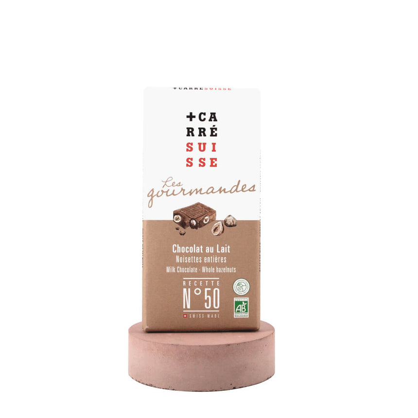 Chocolat au lait, noisettes entières recette N°50 | Carré Suisse