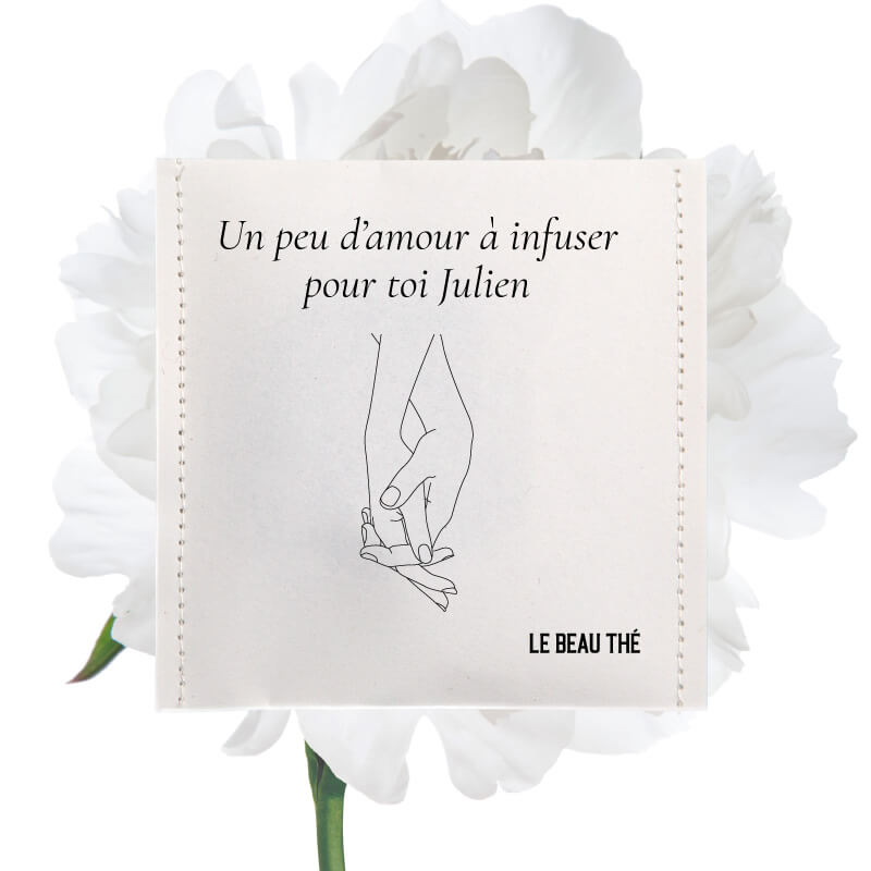 Main dans la main pour la Saint-Valentin | Sachet de thé personnalisé