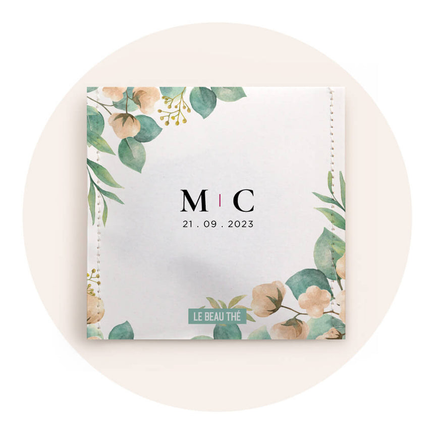 Mariage champêtre | Sachet de thé personnalisé