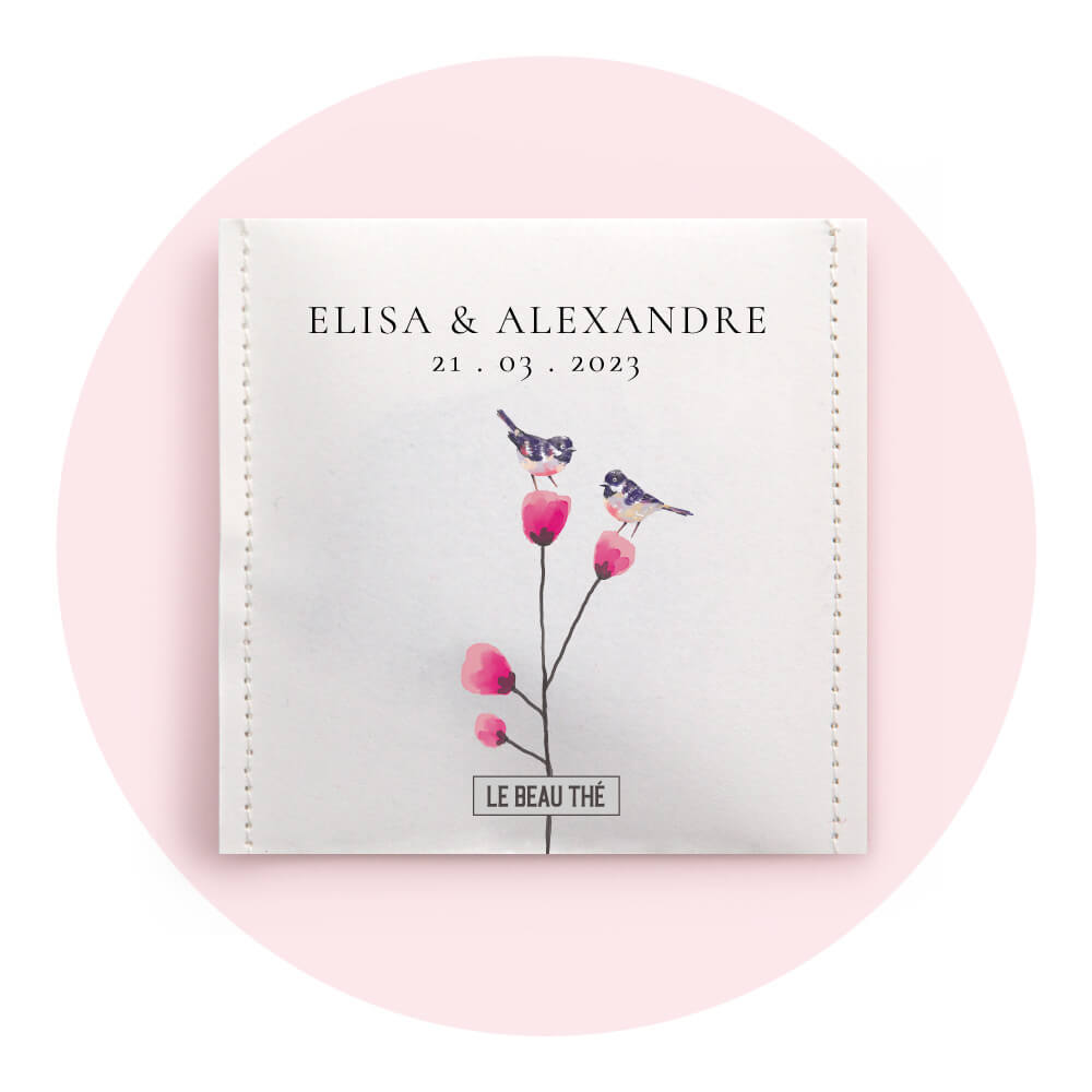 Mariage majestueux sachets de thé personnalisés Le Beau Thé