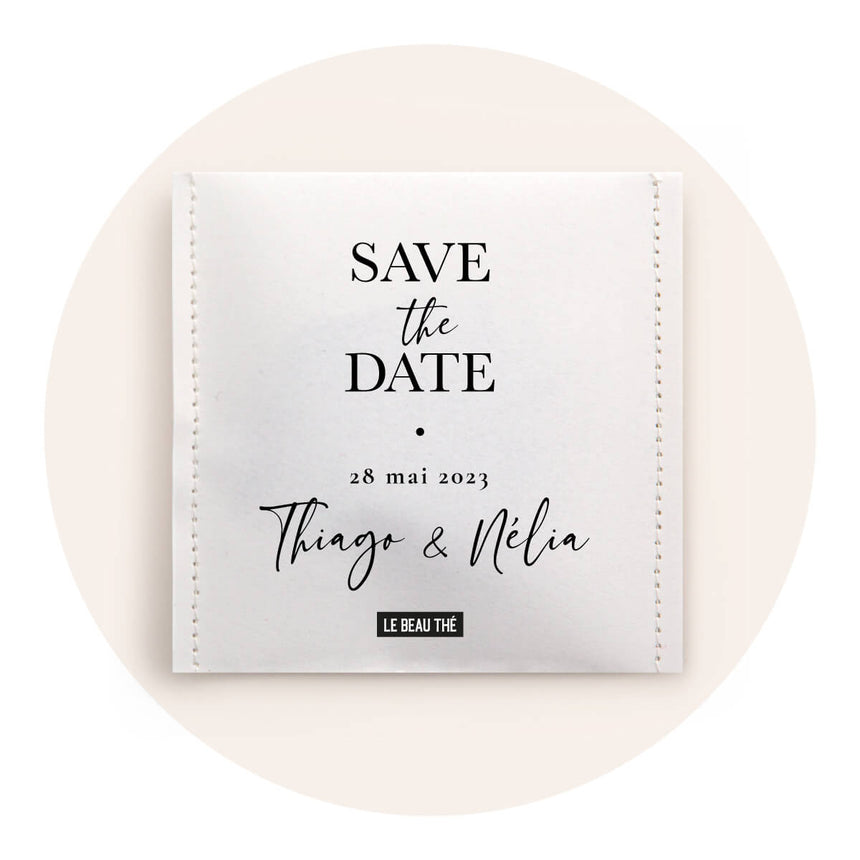 Mariage Save the date | Sachet de thé personnalisé