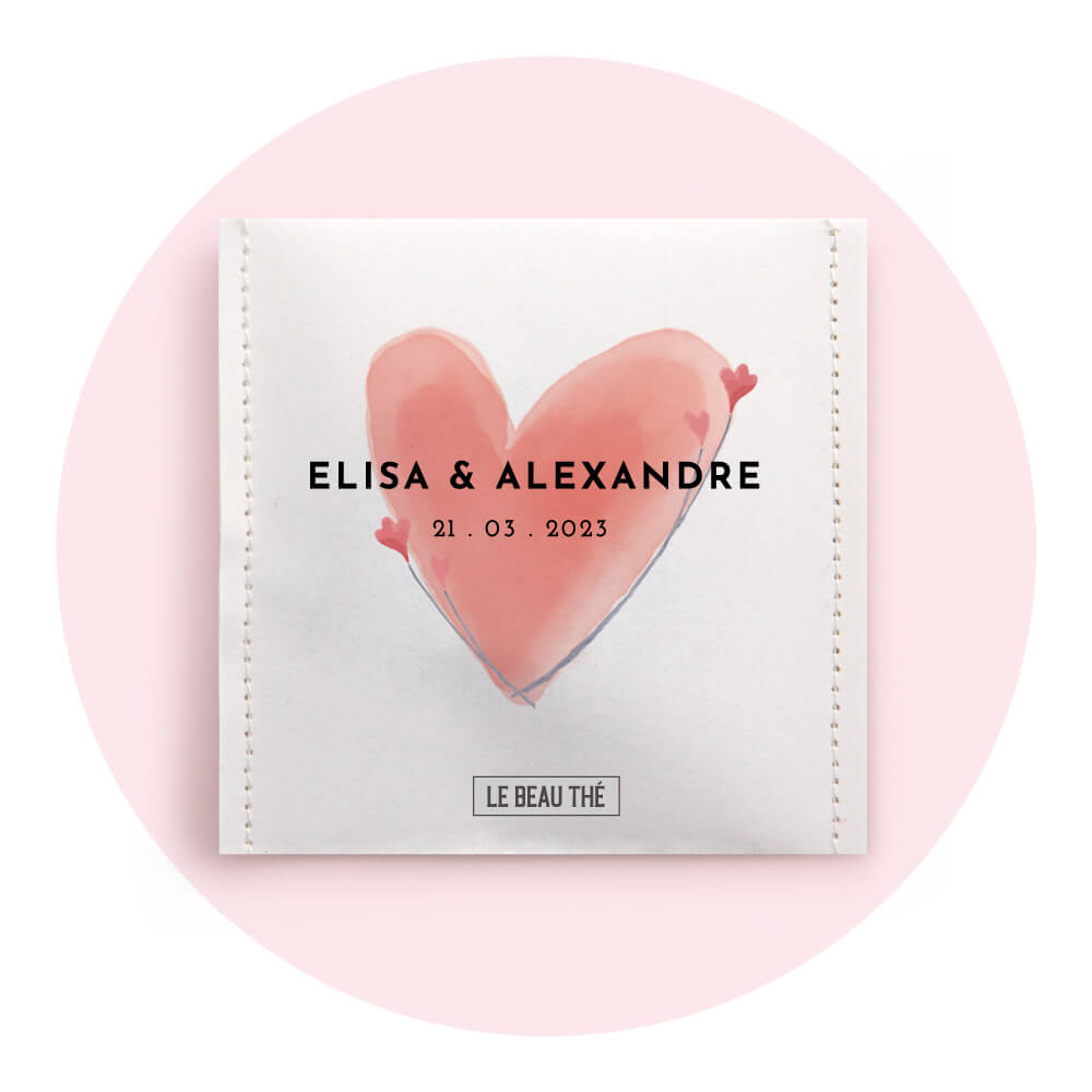 Mariage traditionnel sachets de thé personnalisés Le Beau Thé