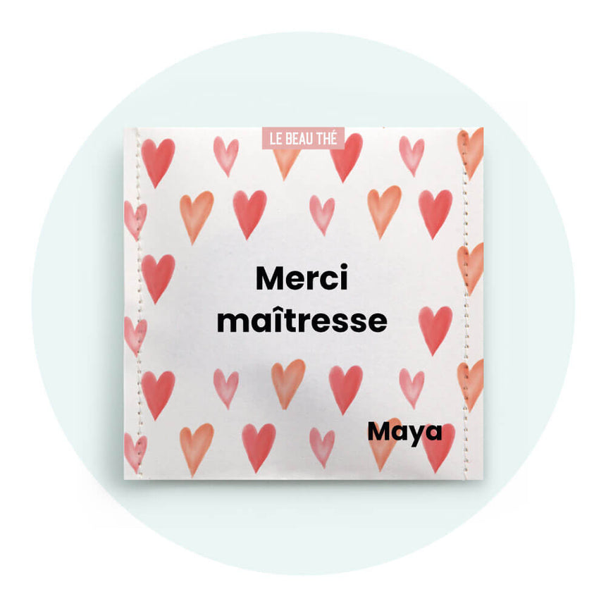 Merci maîtresse délicate attention | Sachet de thé personnalisé