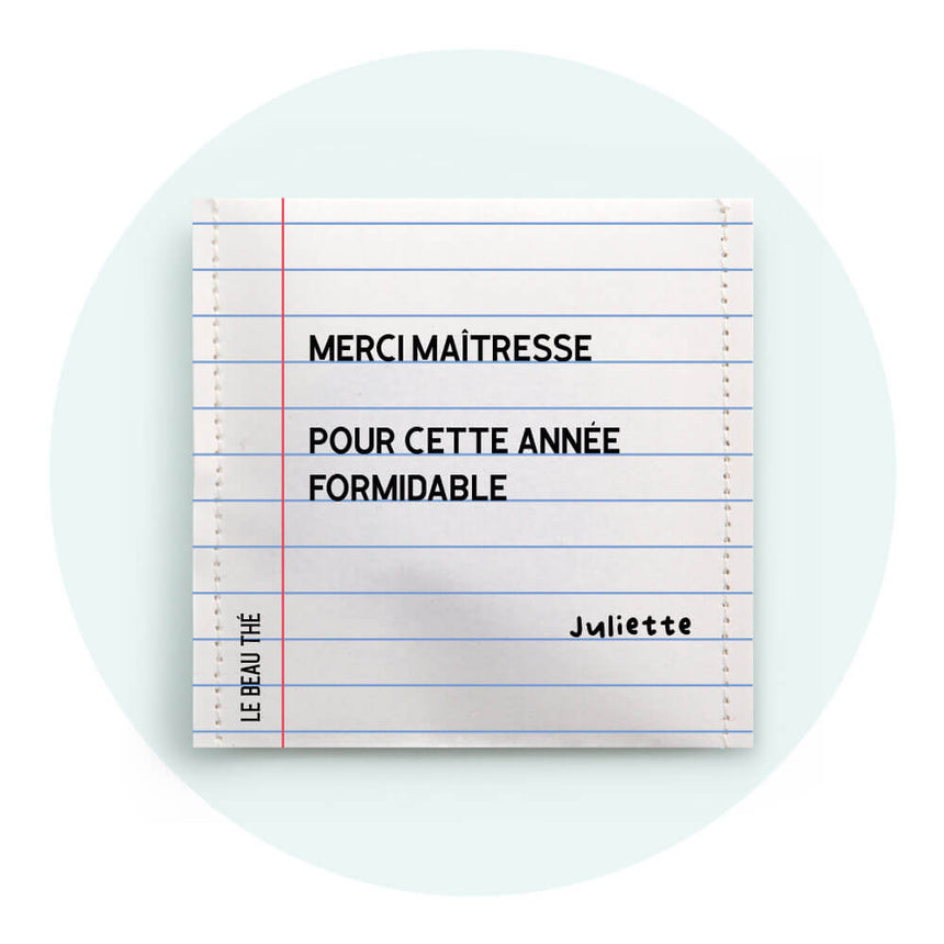 Merci maître c'était chouette | Sachet de thé personnalisé