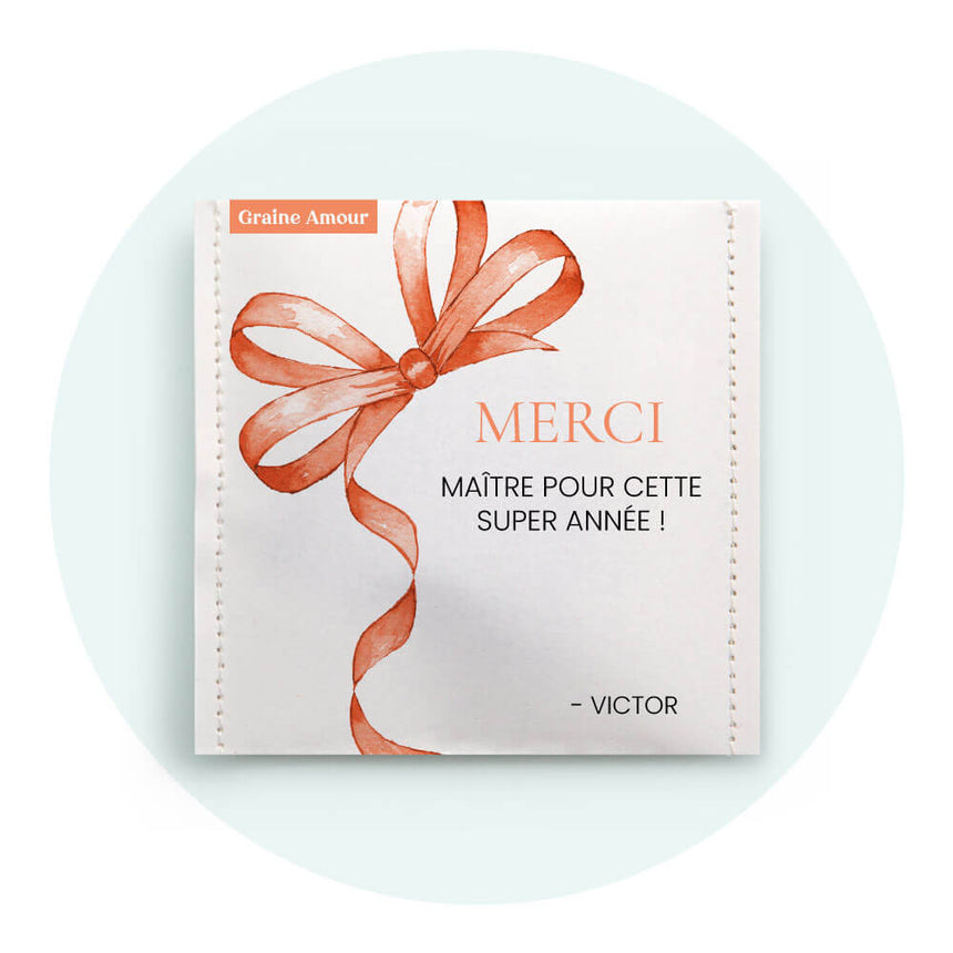 Merci maîtresse star | Sachet de graines personnalisé